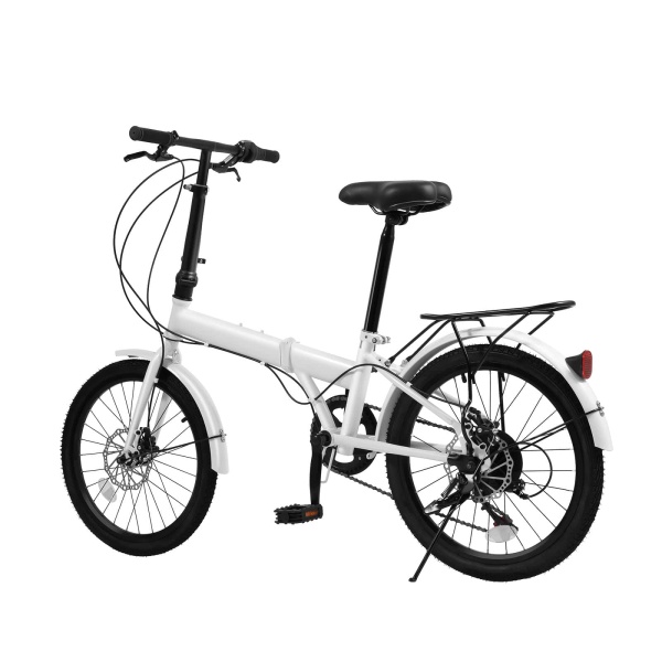 20 Inch Folding Bike, Foldable Bicycle with 7 Speed Gears, Height Adjustable Folding Bike